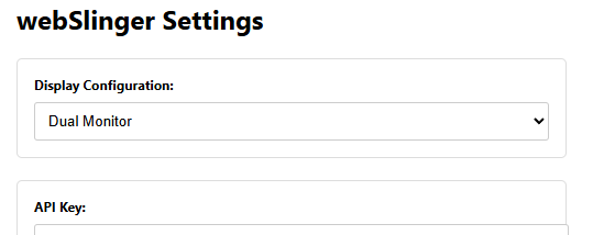 Configuring webSlinger settings
